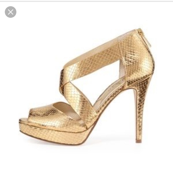 michael kors gold metallic shoes